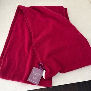 Garnet Hill Cashmere infinity scarf in crimson red. NWT.